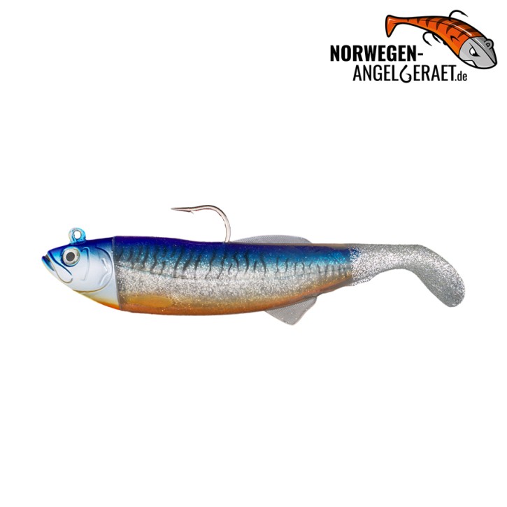 Arctic Herring Shad - Blue Mackerel - 300g inkl. Ersatzkörper | Gummifisch, Meeresköder für Dorsch, Köhler und Heilbutt - norwegen-angelgeraet.de