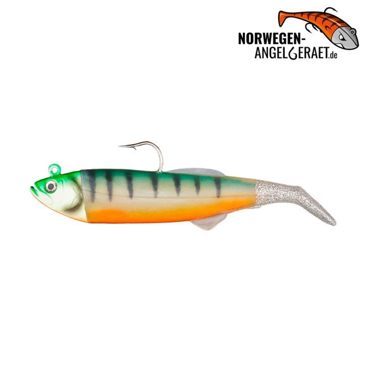 Arctic Herring Shad - Firetiger Glow - 200g inkl. Ersatzkörper | Gummifisch, Meeresköder für Dorsch, Köhler und Heilbutt - norwegen-angelgeraet.de