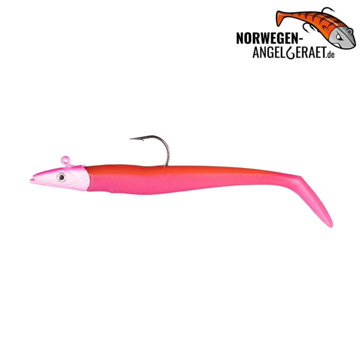 Sandy Sandeel Shad - Pink - 60 Gramm inkl. Ersatzkörper | Sandaal Meeresköder, Gummifisch für Norwegen – von norwegen-angelgeraet.de