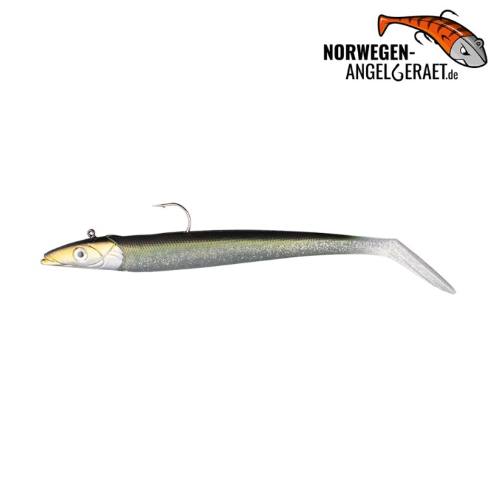 Sandy Sandeel Shad - Real Sandeel - 150 Gramm inkl. Ersatzkörper | Sandaal Meeresköder, Gummifisch für Norwegen – von norwegen-angelgeraet.de