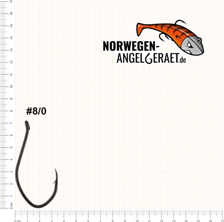 Meereshaken - Größe 8/0 - Carbonstahl - zum Heilbutt, Dorsch und Leng angeln in Norwegen - Wallerhaken, Welshaken - von norwegen-angelgeraet.de