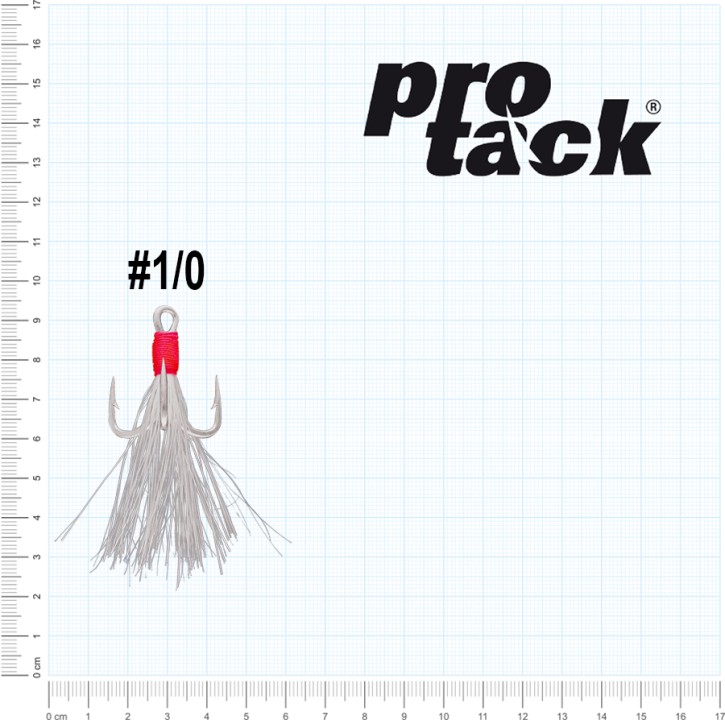 ProTack - Glow Treble Hook 6 X Strong - Größe 1/0 - High Carbon - Selbstleuchtend - UV Aktiv | Hochsee, Salzwasser Drillinge, Meereshaken für Island, Norwegen