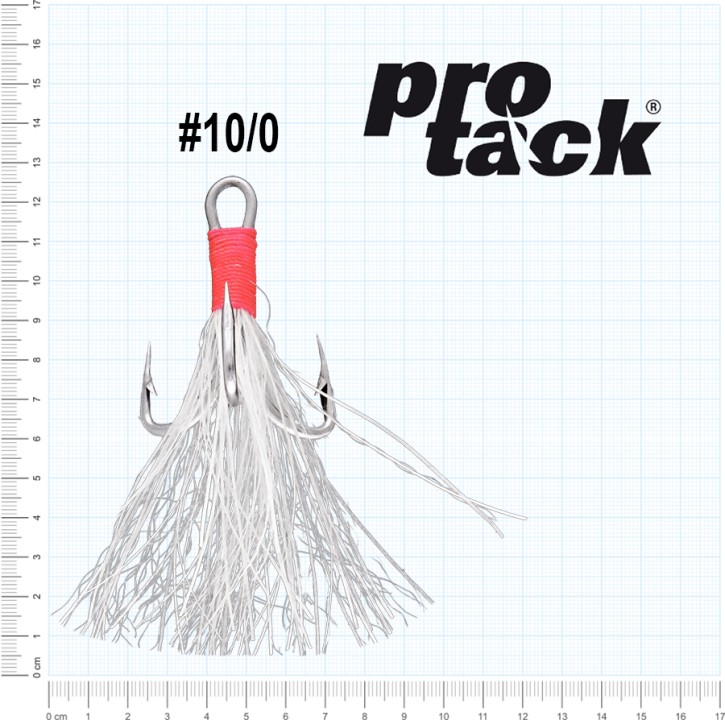 ProTack - Glow Treble Hook 4 X Strong - Größe 10/0 - Edelstahl - Selbstleuchtend - UV Aktiv | Meereshaken, Drillingshaken, Meeresdrillinge für Norwegen, Island