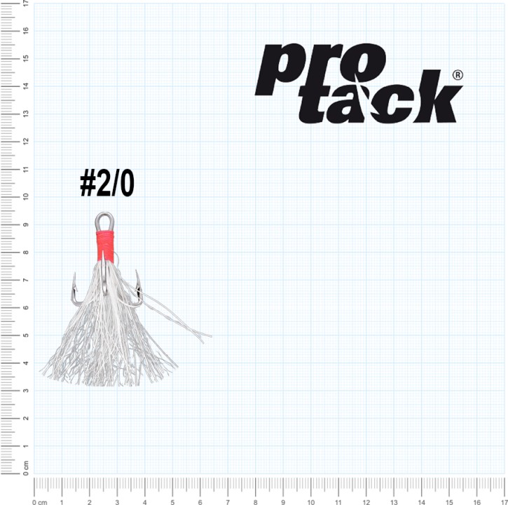 ProTack - Glow Treble Hook 4 X Strong - Größe 2/0 - Edelstahl - Selbstleuchtend - UV Aktiv | Meereshaken, Drillingshaken, Meeresdrillinge für Norwegen, Island