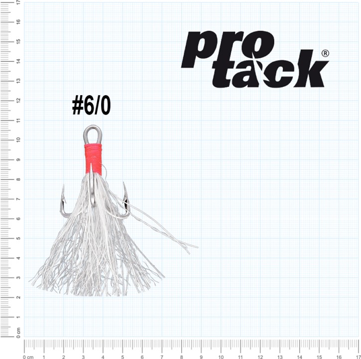ProTack - Glow Treble Hook 4 X Strong - Größe 6/0 - Edelstahl - Selbstleuchtend - UV Aktiv | Meereshaken, Drillingshaken, Meeresdrillinge für Norwegen, Island