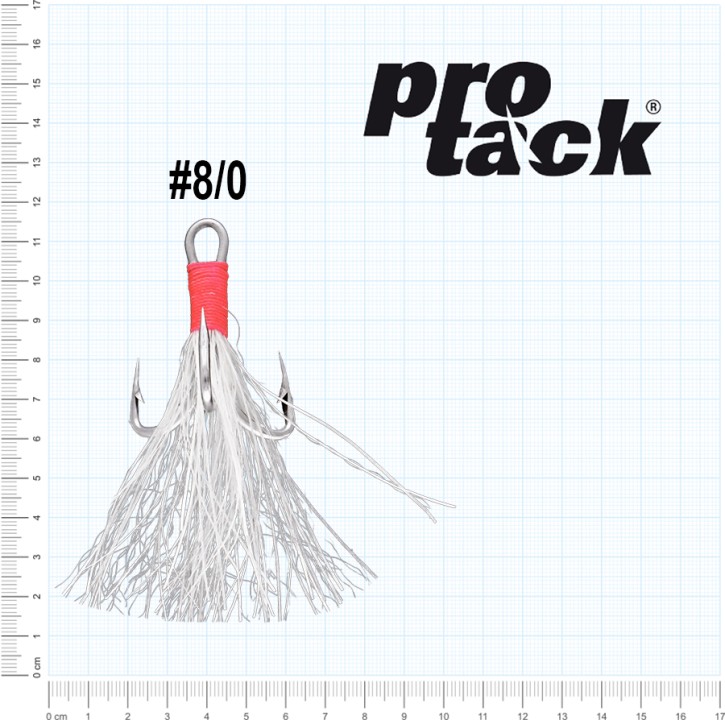 ProTack - Glow Treble Hook 4 X Strong - Größe 8/0 - Edelstahl - Selbstleuchtend - UV Aktiv | Meereshaken, Drillingshaken, Meeresdrillinge für Norwegen, Island