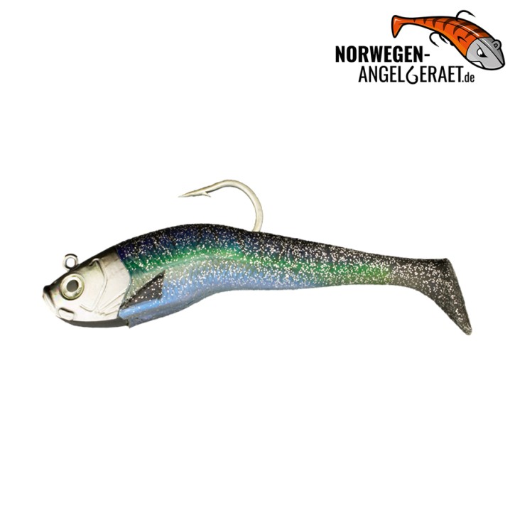 Stormy Sea Shad - Herring Tiger - 300 Gramm inkl. Ersatzkörper | Norwegen Meeresköder Klassiker für Heilbutt und Dorsch - von norwegen-angelgeraet.de