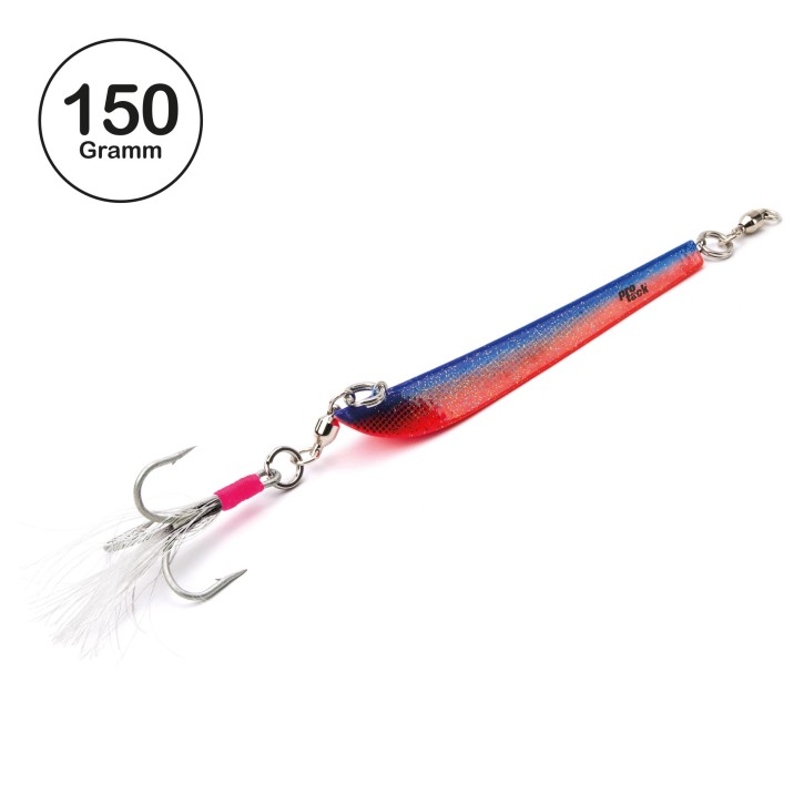 Pro Tack - Evo Bergmann Pilker - UV Orange - Magic Scale - 150 Gramm | Meeresköder für Dorsch und Heilbutt in Norwegen - Svenskepilk, Bananen Pilker