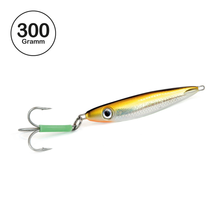 ProTack - Giddy Slayer Pilker - Sandaal - Glow Belly - 300 Gramm | Meeresköder für das Angeln auf Heilbutt, Dorsch & Köhler in Norwegen & Island