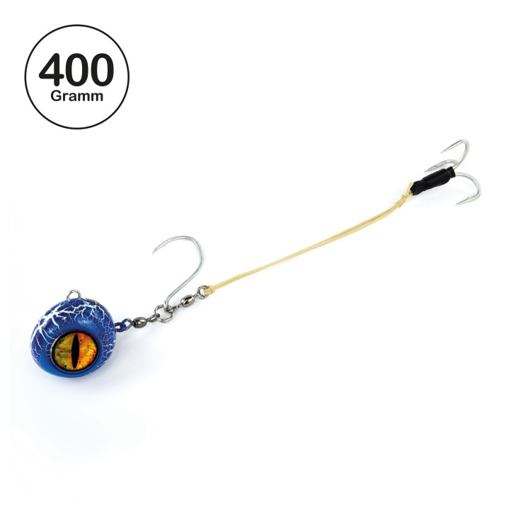 ProTack - Norwegen Baitball / Fireball 360° Flexi System - UV Blau / Glow Flash - 400 Gramm | Naturködermontage zum angeln auf Heilbutt und Dorsch