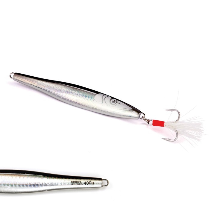 Tobynator Pilker - Schwarz-Holo-Glow – 400 Gramm - Ideal für Dorsch, Köhler, Pollack und Heilbutt in Norwegen – von norwegen-angelgeraet.de