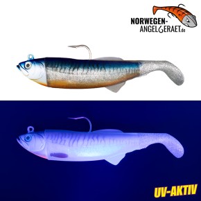 Arctic Herring Shad - Blue Mackerel - 300g inkl. Ersatzkörper | Gummifisch, Meeresköder für Dorsch, Köhler und Heilbutt - norwegen-angelgeraet.de