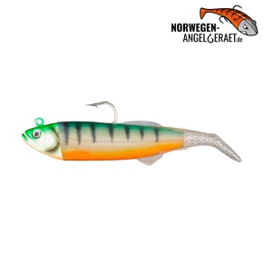 Arctic Herring Shad - Firetiger Glow - 300g inkl. Ersatzkörper | Gummifisch, Meeresköder für Dorsch, Köhler und Heilbutt - norwegen-angelgeraet.de