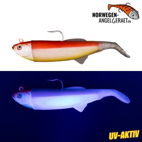 Arctic Herring Shad - Red Herring - 300g inkl. Ersatzkörper | Gummifisch, Meeresköder für Dorsch, Köhler und Heilbutt - norwegen-angelgeraet.de