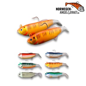 Arctic Herring Shad - Blue Mackerel - 300g inkl. Ersatzkörper | Gummifisch, Meeresköder für Dorsch, Köhler und Heilbutt - norwegen-angelgeraet.de