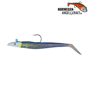 Sandy Sandeel Shad - Blue Silver - 60 Gramm inkl. Ersatzkörper | Sandaal Meeresköder, Gummifisch für Norwegen – von norwegen-angelgeraet.de
