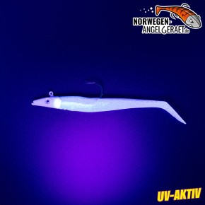 Sandy Sandeel Shad - Blue Silver - 60 Gramm inkl. Ersatzkörper | Sandaal Meeresköder, Gummifisch für Norwegen – von norwegen-angelgeraet.de