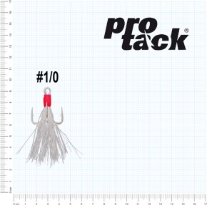 ProTack - Glow Treble Hook 6 X Strong - Größe 1/0 - High Carbon - Selbstleuchtend - UV Aktiv | Hochsee, Salzwasser Drillinge, Meereshaken für Island, Norwegen