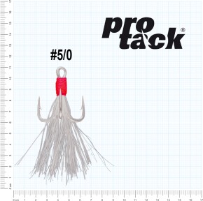 ProTack - Glow Treble Hook 6 X Strong - Größe 4/0 - High Carbon - Selbstleuchtend - UV Aktiv | Hochsee, Salzwasser Drillinge, Meereshaken für Island, Norwegen