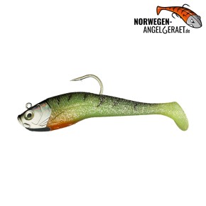 Stormy Sea Shad - Glow Tiger - 300 Gramm inkl. Ersatzkörper | Norwegen Meeresköder Klassiker für Heilbutt und Dorsch - von norwegen-angelgeraet.de