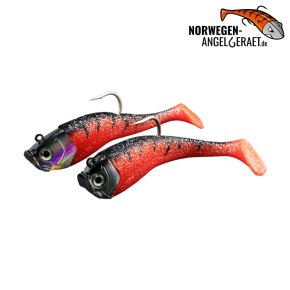 Stormy Sea Shad - Orange Tiger - 300 Gramm inkl. Ersatzkörper | Norwegen Meeresköder Klassiker für Heilbutt und Dorsch - von norwegen-angelgeraet.de