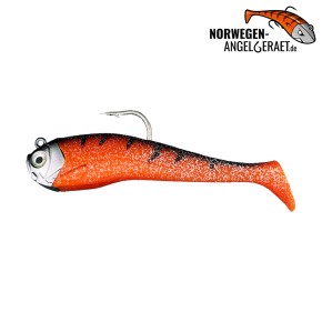 Stormy Sea Shad - Orange Tiger - 200 Gramm inkl. Ersatzkörper | Norwegen Meeresköder Klassiker für Heilbutt und Dorsch - von norwegen-angelgeraet.de