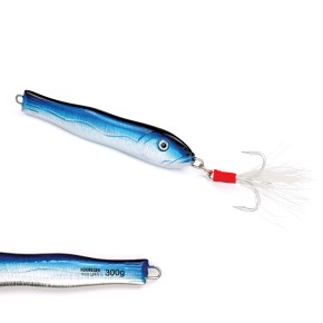 Fast & Deep Pilker - Blau-Holo-Glow - 300 Gramm - Ideal für Dorsch, Köhler, Pollack und Heilbutt in Norwegen - von norwegen-angelgeraet.de