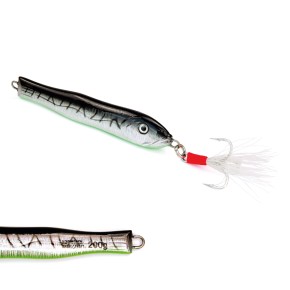 Fast & Deep Pilker - Makrele-Schwarz-Grün-Glow - 200 Gramm - Ideal für Dorsch, Köhler, Pollack und Heilbutt in Norwegen - von norwegen-angelgeraet.de