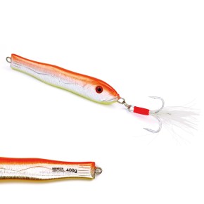 Fast & Deep Pilker - Orange-Gelb-Glow - 400 Gramm - Ideal für Dorsch, Köhler, Pollack und Heilbutt in Norwegen - von norwegen-angelgeraet.de