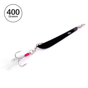 Pro Tack - Evo Bergmann Pilker - Black Knight - schwarz - 400 Gramm | Meeresköder für Dorsch und Heilbutt in Norwegen - Svenskepilk, Bananen Pilker