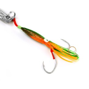 ProTack - Seewolf Klopfer - Grün Orange Glow - 400 Gramm | Steinbeißer Köder, Pilker für Naturköder zum Angeln in Norwegen und Island
