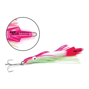 ProTack - Squid Pilk - Glow-Pink - 150 Gramm - Klassiker für Dorsch, Köhler und Heilbutt in Norwegen und Island – Calamar Pilker, Calmar Pilker