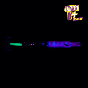 ProTack - Evo S-Jigger Pilker - UV Pink Silber - Glow Scale - 250 Gramm| Klassiker zum Angeln auf Heilbutt, Dorsch und Köhler in Norwegen