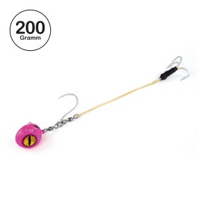 ProTack - Norwegen Baitball / Fireball 360° Flexi System - UV Pink / Glow Flash - 200 Gramm | Naturködermontage zum angeln auf Heilbutt und Dorsch