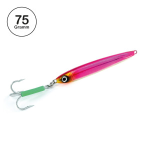 ProTack - Power Slayer Pilker - Pink Silber - Glow Belly - 75 Gramm | Top Meeresköder zum Angeln auf Heilbutt, Köhler, Dorsch und Pollack in Norwegen