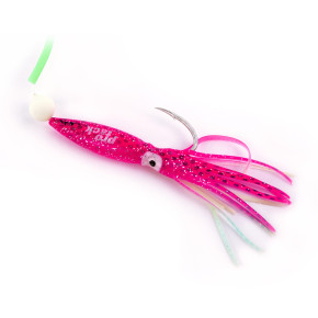ProTack – Seehecht Montage Pink/Glow | Norwegen Tiefsee Vorfach für Seehecht, Leng & Lumb – Glow Naturköderrig mit Leuchtschlauch