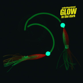 ProTack – Seehecht Montage Pink/Glow | Norwegen Tiefsee Vorfach für Seehecht, Leng & Lumb – Glow Naturköderrig mit Leuchtschlauch