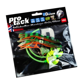 ProTack – Steinbeißer Montage – Grün / Glow | Seewolf Vorfach für Island & Norwegen | Selbstleuchtend, UV-Aktiv, Abriebfest & Salzwasserbeständig