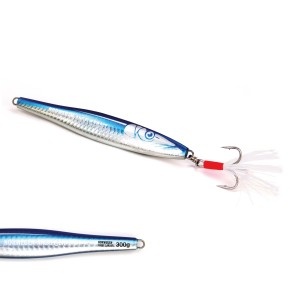 Tobynator Pilker - Blau-Holo-Glow – 300 Gramm - Ideal für Dorsch, Köhler, Pollack und Heilbutt in Norwegen – von norwegen-angelgeraet.de